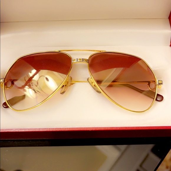 Vintage Cartier Santos vintage sunglasses 56/14 Fred Cardin c- decor glasses - Picture 3 of 9